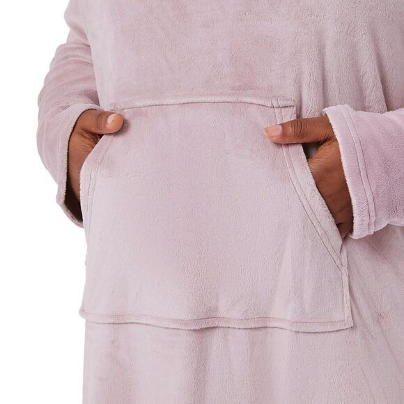 NWT 32 Degrees Women's Cozy Soft Velour Front Pocket Hooded Lounger - Picture 3 of 7